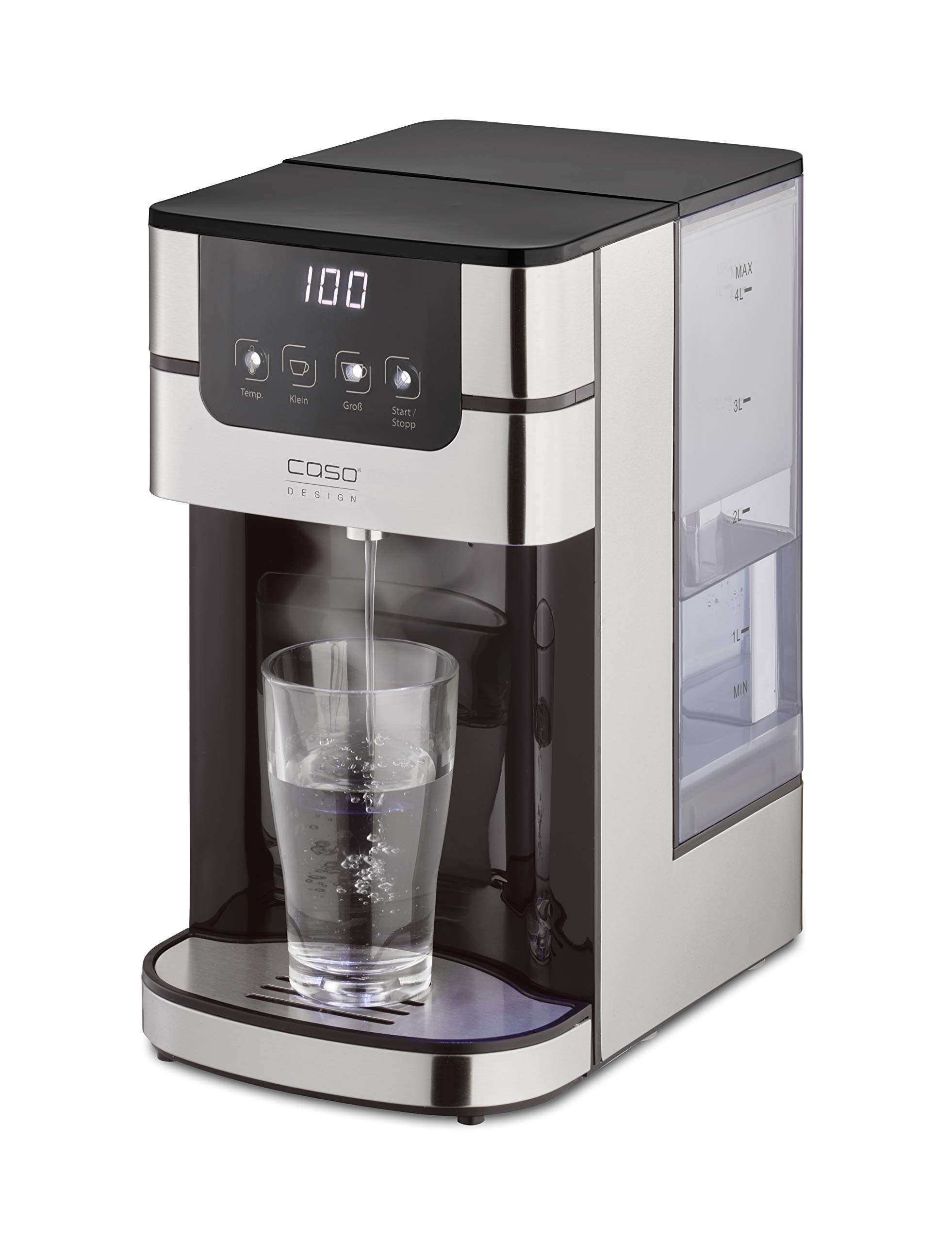 CASO PerfectCup 1000 Pro - Distributeur d'eau chaude turbo, en quelques secondes, 2600 W, réservoir d'eau amovible de 4 litres, de 70 à 100°C, idéal pour les cuisines de bureau et les buffets