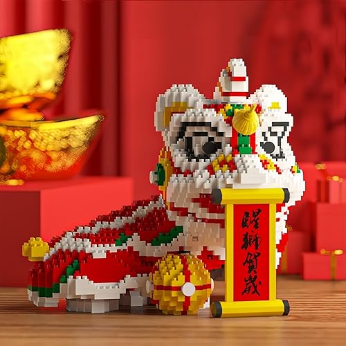 Miniatura 7 de Larcele Juego de micro bloques de construcción, DIY Mini ladrillos de juguete de construcción 3D, 2500 piezas KLJM-08 (león)