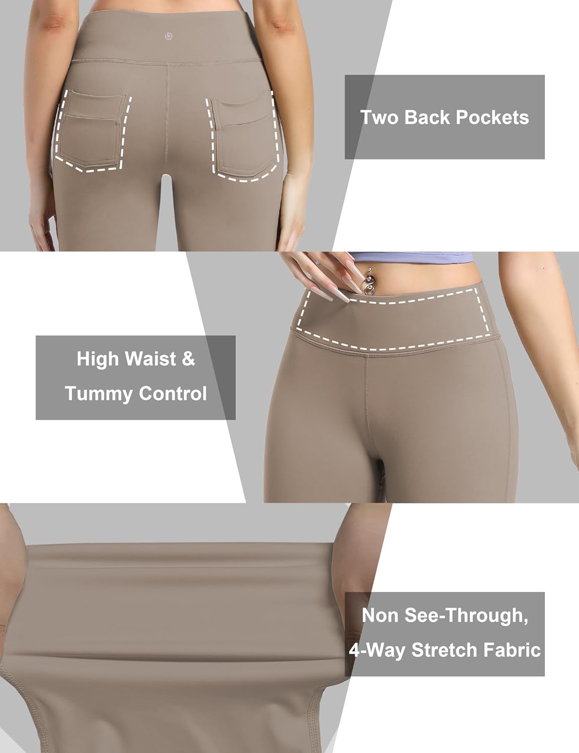 BUBBLELIME 29"/31"/33"/35"/37" Women's High Waist Straight Leg Yoga Pants Tummy Control Workout Pants with Pockets - Image 5
