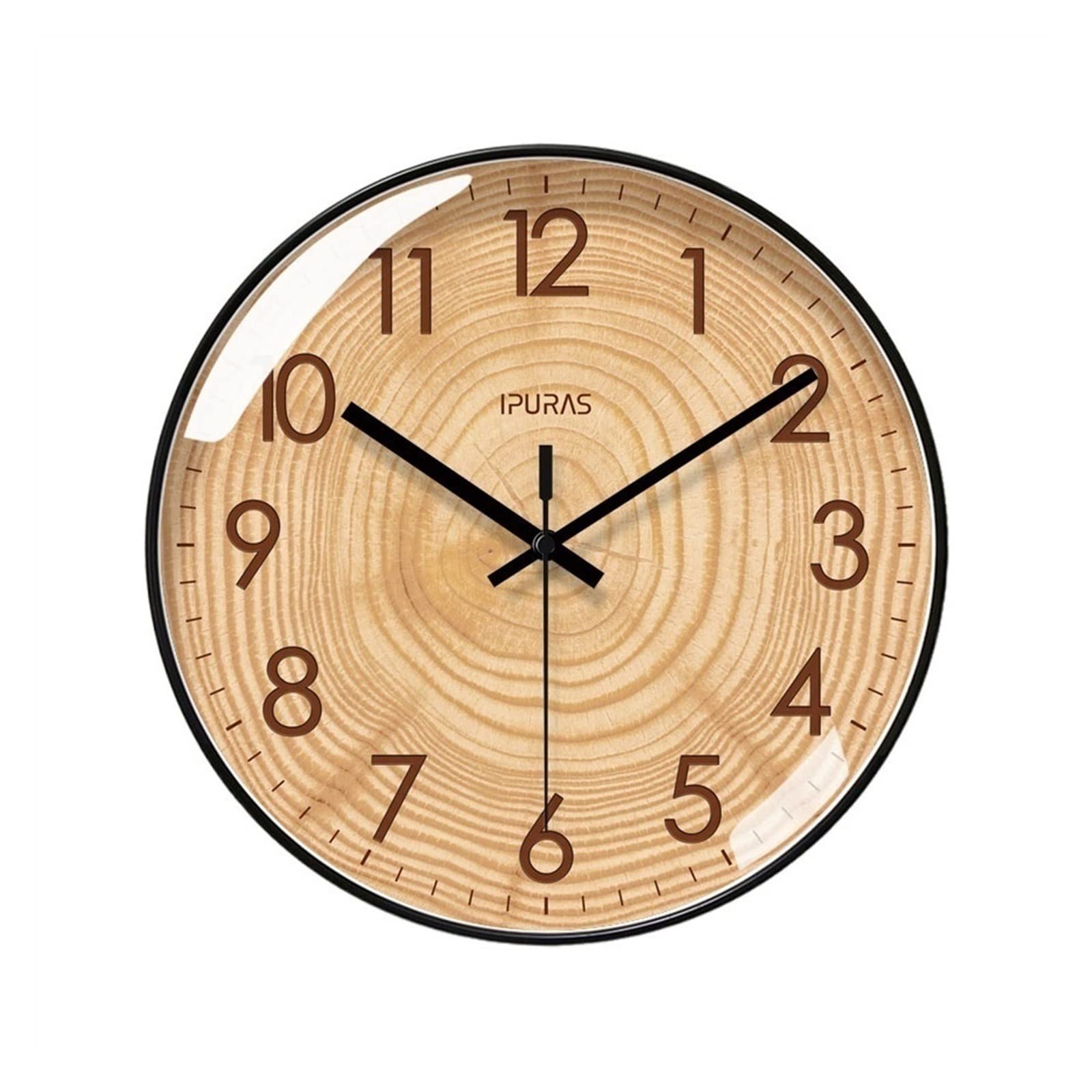 DFHS46JK Wall Decor Creative Imitation Wood Texture Wall Clock Fashion Art Decoration Silent Quartz for living room decor