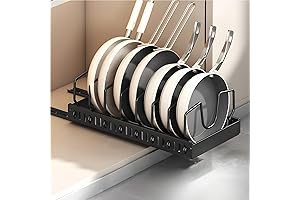 Pull-Out Kitchen Cabinet Organizer for Pots and Pans with Adjustable Dividers