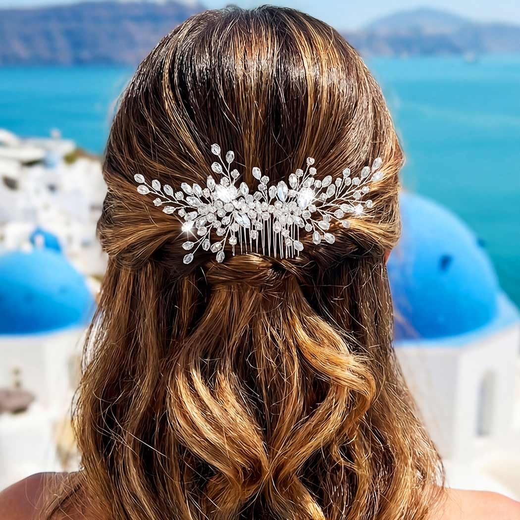 Zoestar Pettine per capelli da sposa con cristalli, accessorio per capelli per donne e ragazze
