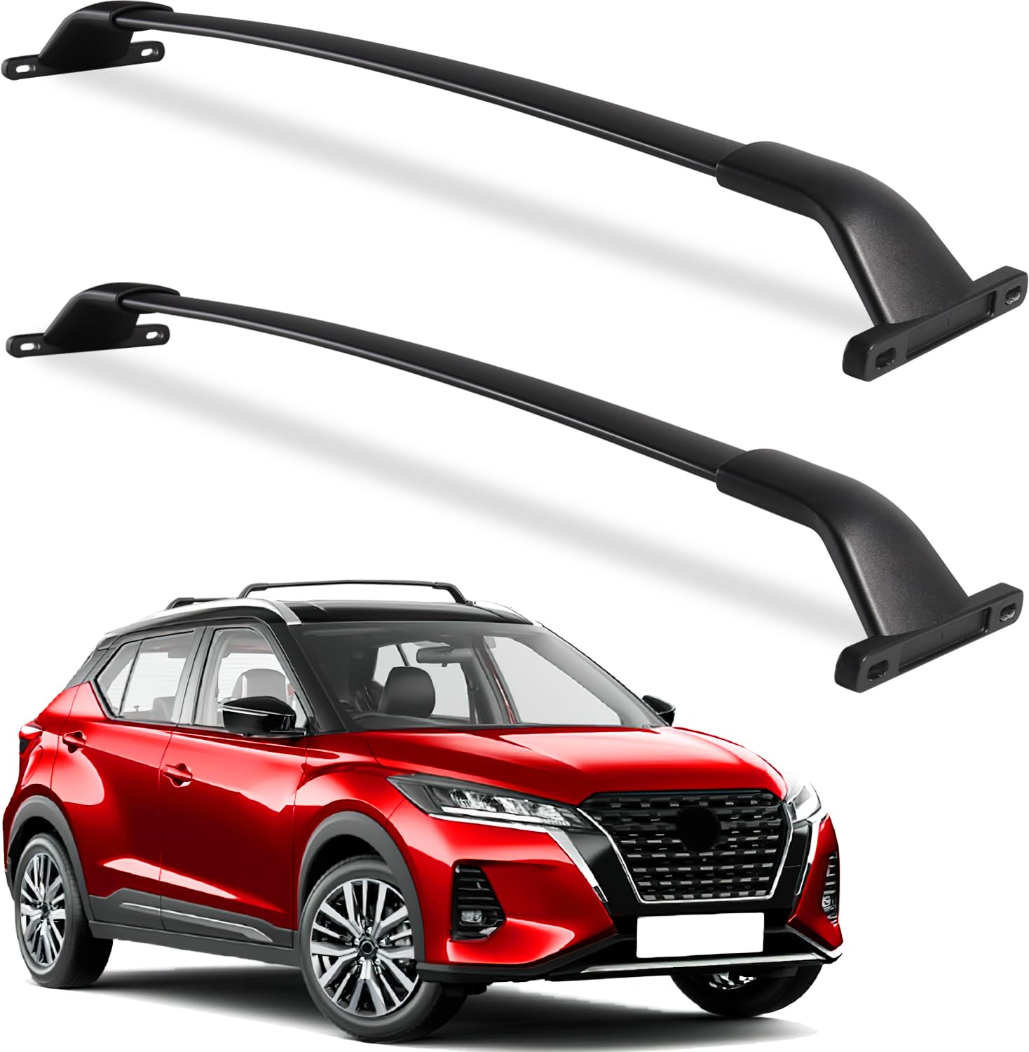 Max Loading 200lb Heavy Duty Roof Rack Cross Bars for Nissan Kicks 2017 2018 2019 2020 2021 2022 2023, Crossbar Luggage Racks Roof Rail Rooftop Luggage Carrier Canoe Kayak Bike Cargo Accessories