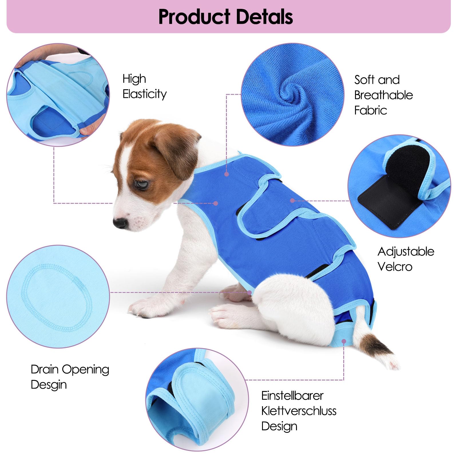 Tutina Post Operatoria Per Cane - Alternativa Al Collare Elisabettiano, Con 7 Taglie