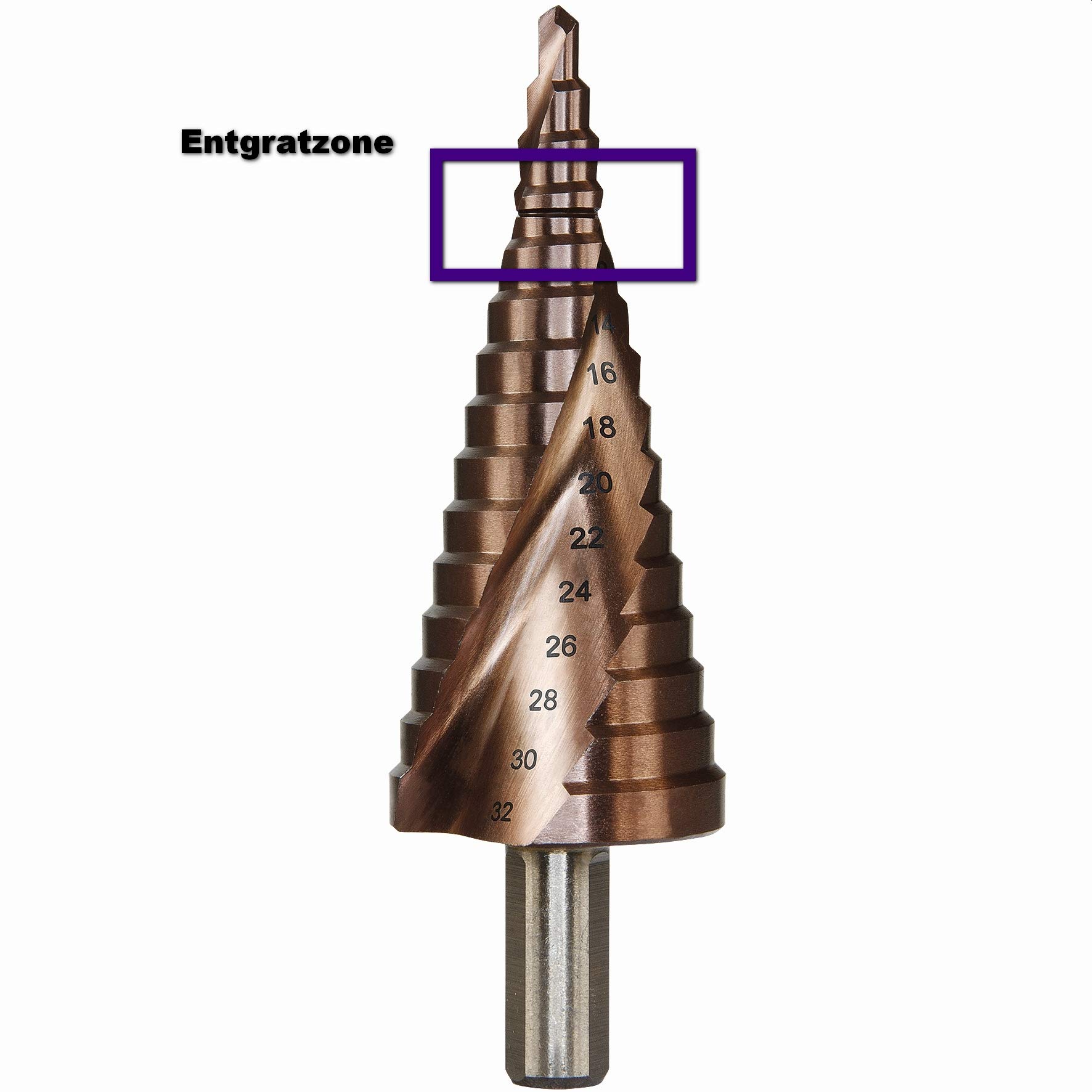 Proteco-Werkzeug® HSS Titan TIN TiZrN Zirkon - Juego de 3 brocas escalonadas profesionales para metal