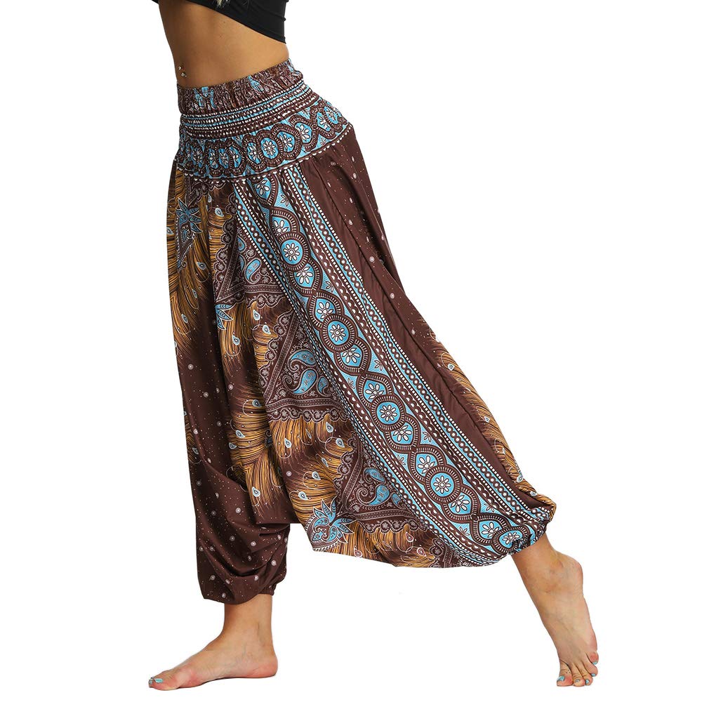 Nuofengkudu Mujer Pantalones Hippies Baggy Yoga Pants Playa
