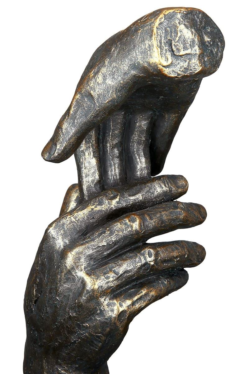 Generisch Skulptur Reich Mir Deine Hand | Figur, Statue, Deko-Figur, Deko-Artikel, Herzfigur, Hochzeitsgeschenk, Liebesgeschenk, H 21 cm