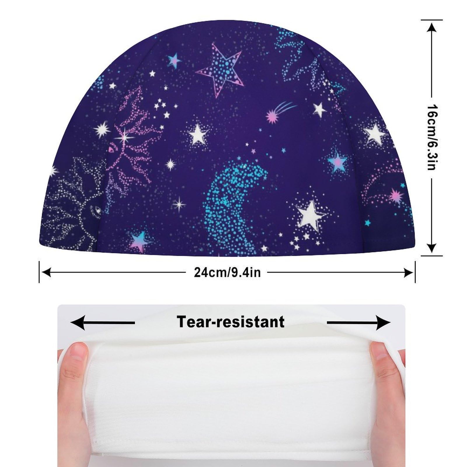 Sporti Long Hair Silicone Swim Cap Set of 2