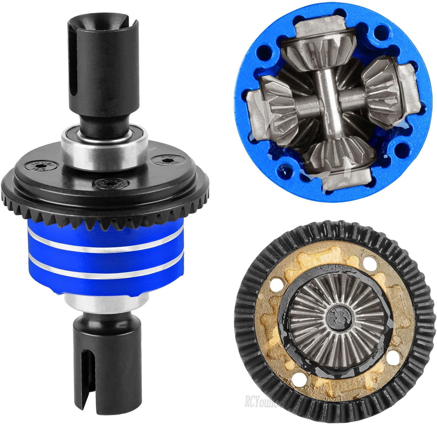 RC Diff Gear 43T/10T,Aluminum Front&Rear Gearbox Case Upgrades Part for 1/8 Kraton,Outcast,Notorious,Talion 6s BLX/EXB,1/7 Big Rock,Fireteam,Mojave 6s BLX,Case Gears Hops Up,Navy Blue