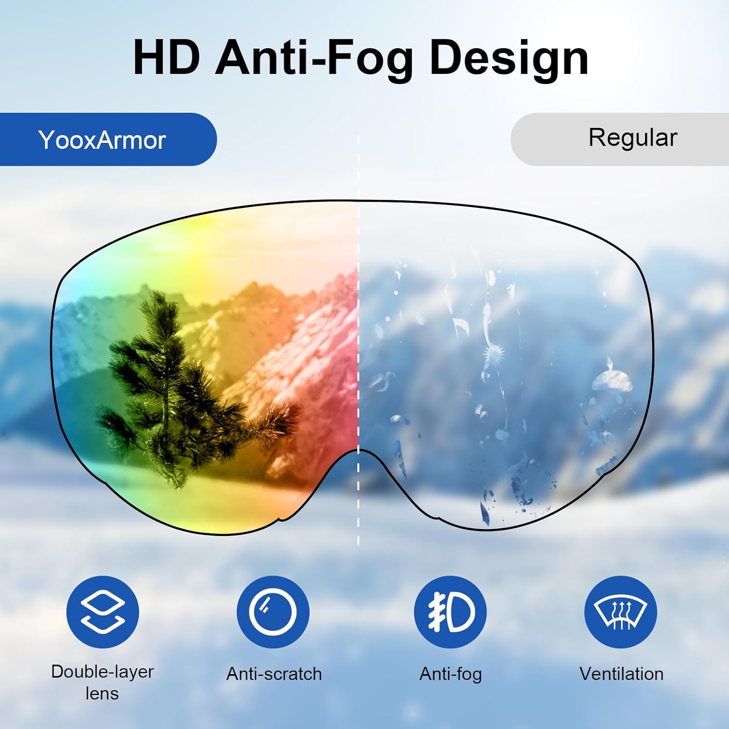 OTG Kids Ski Goggles Kids Snowboard Goggles for Boys Girls Toddler Youth Kid Snow Goggles Anti-Fog UV400 Protection - Image 2