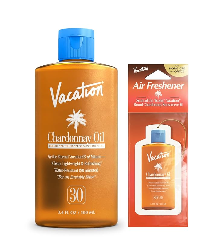 VACATION Chardonnay Oil FPS 30, óleo protetor solar corporal e fragrância para ambientes