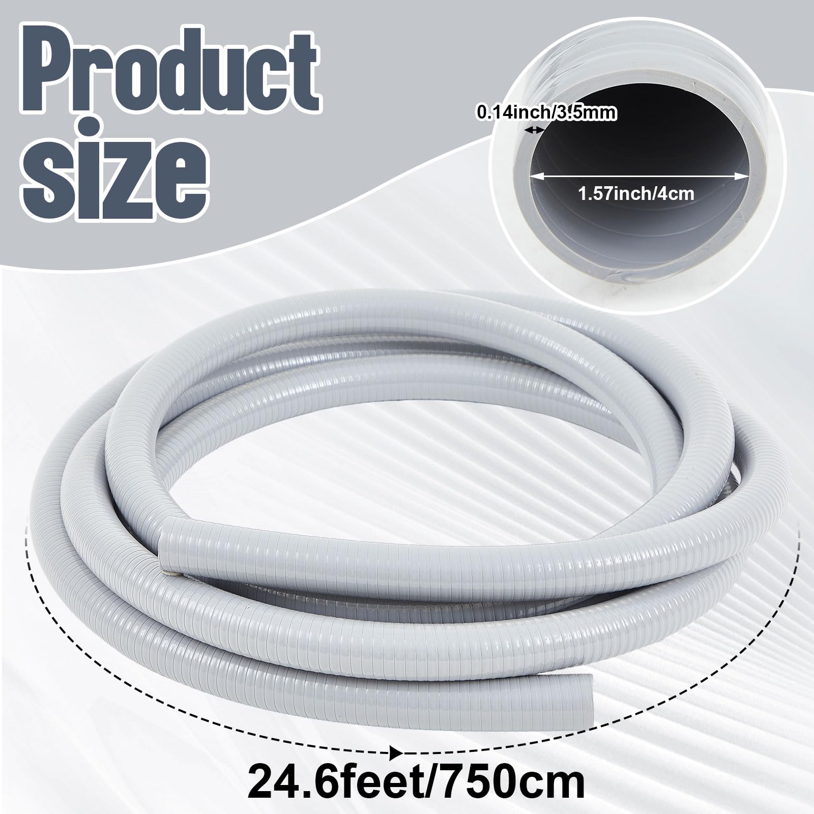 Tujoe Manguera de agua flexible resistente de PVC de 1-1/2 pulgadas x 25 pies para el hogar, jardín, interior y exterior, estanque, riego, piscinas, spas, jardín acuático, estanque, proyectos de PVC