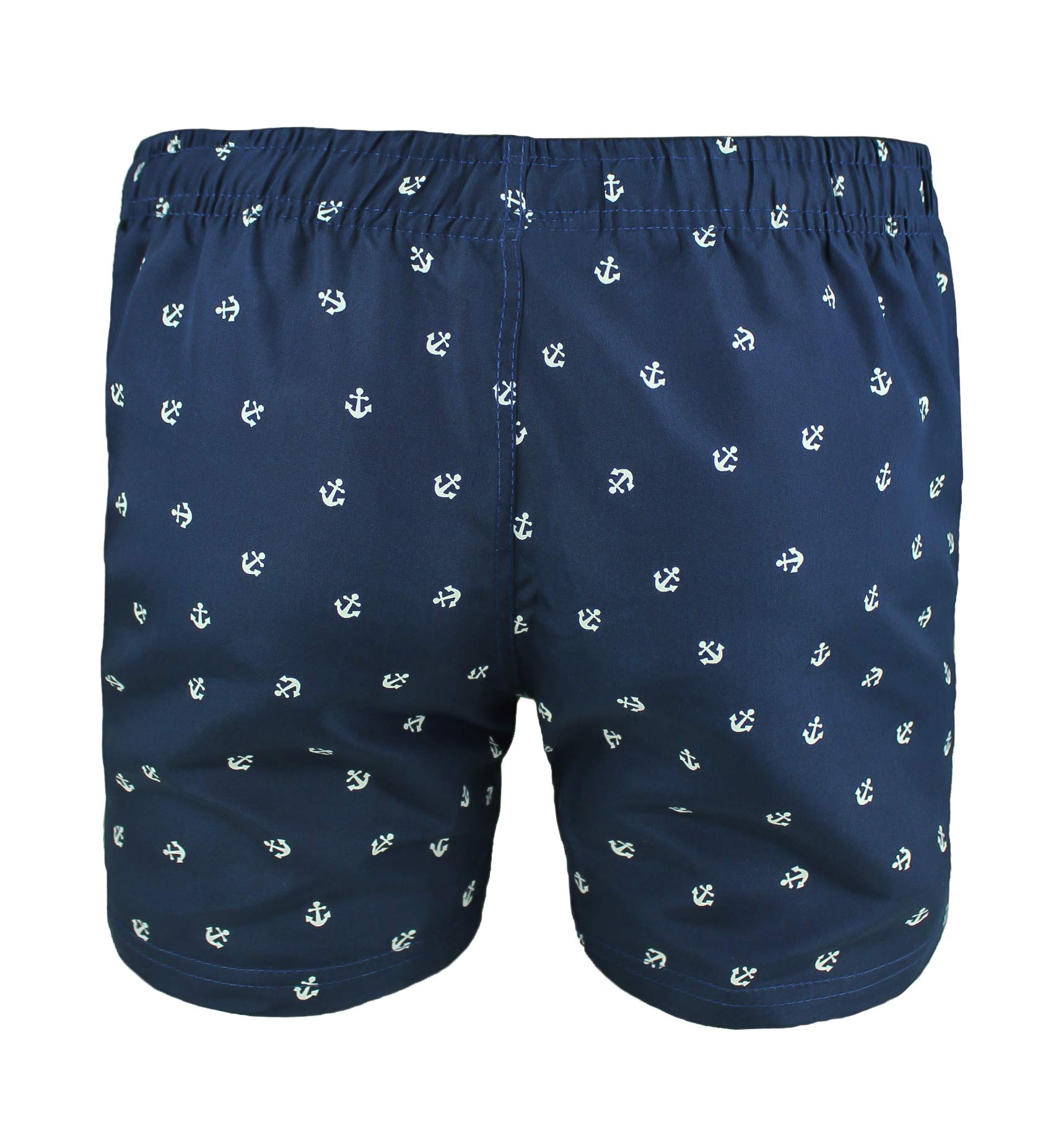 Costume da Bagno Uomo Blu Fantasia Ancore Slim Fit Pantaloncino Corto Shorts Mare
