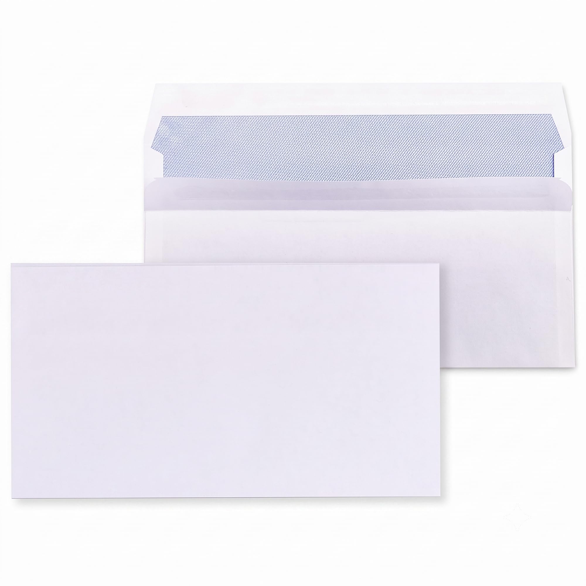 DL - Paquete de 500 sobres blancos autoadhesivos de 80 g/m², 110 x 220 mm, papel virgen sin revestimiento, sobres reciclables para cartas, facturas y correo de oficina
