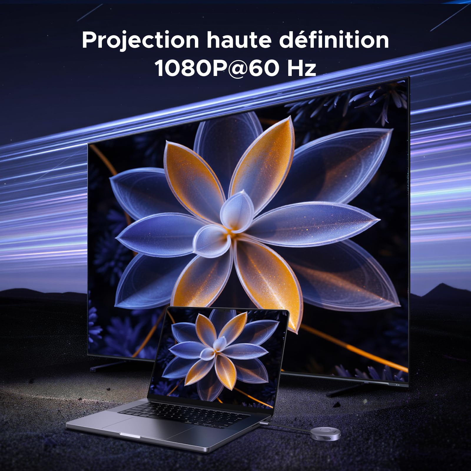UGREEN Émetteur et Récepteur HDMI sans Fil USB C TX HDMI RX Magnétique 1080P 60Hz 50M Plug Play 5G Transmetteur PD 30W Compatible avec iPhone 17 Pro Max Air 16 Macbook Air Pro iPad Moniteur TV PC