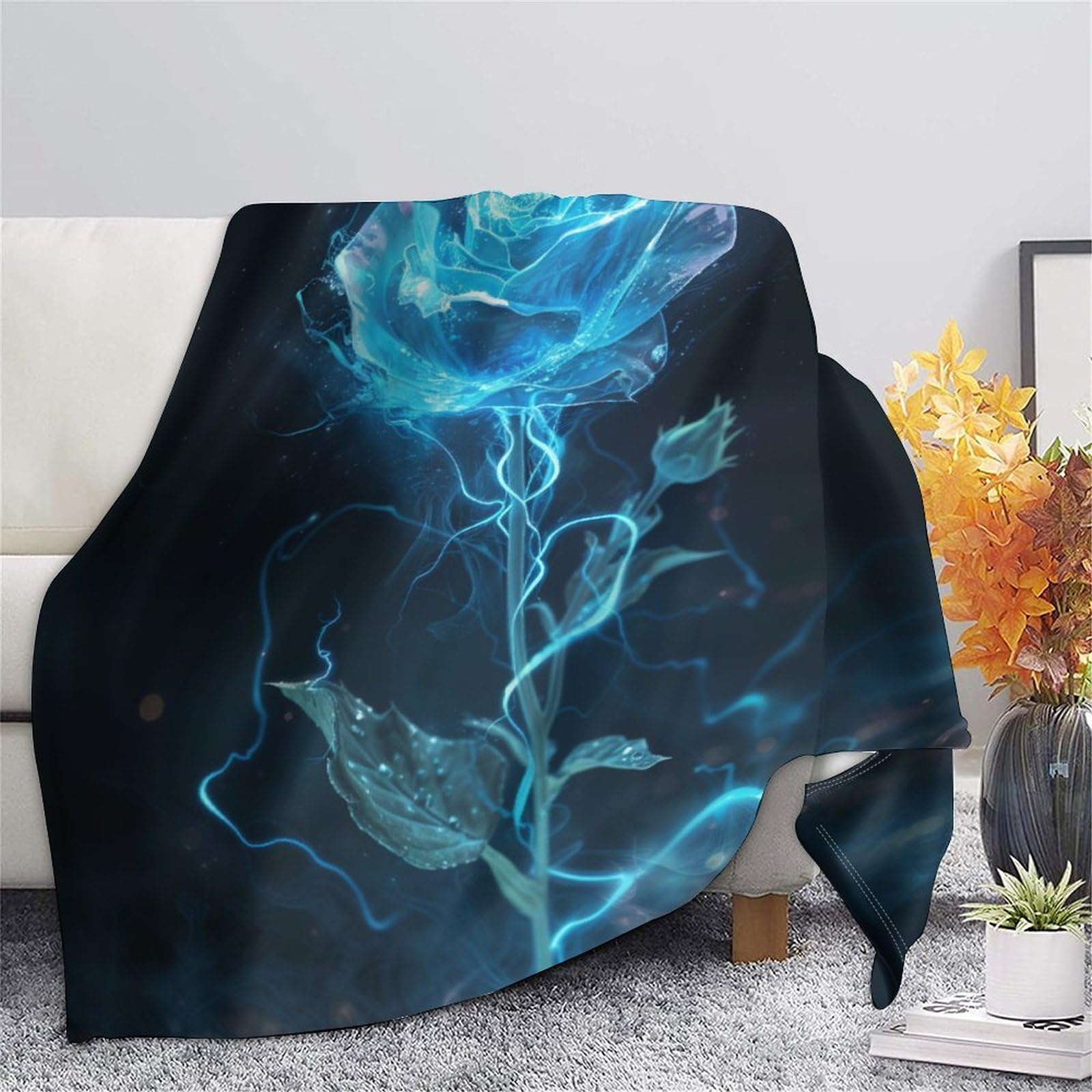 Rosa blu neon Coperta in Flanella Impianto Stampa 3D Peluche Coperte Caldo Morbida Per Ragazzi Ragazze Coperta Termica ，per Divano Letto Ufficio 80x90inch(200x230cm)