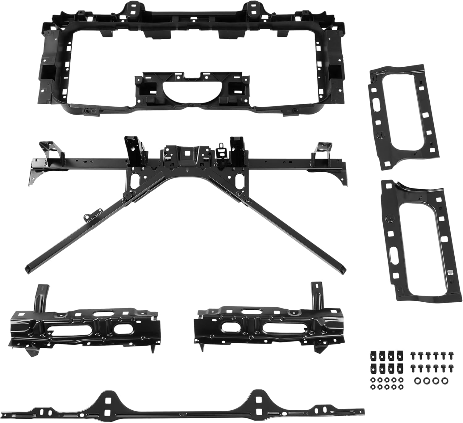 ALMULOO Header Panel Assmebly Compatible with 2014-2019 GMC Sierra 2500 3500 HD 1500 Limited Replacement for GM1220173 84265518 Electrophoresis Steel Black