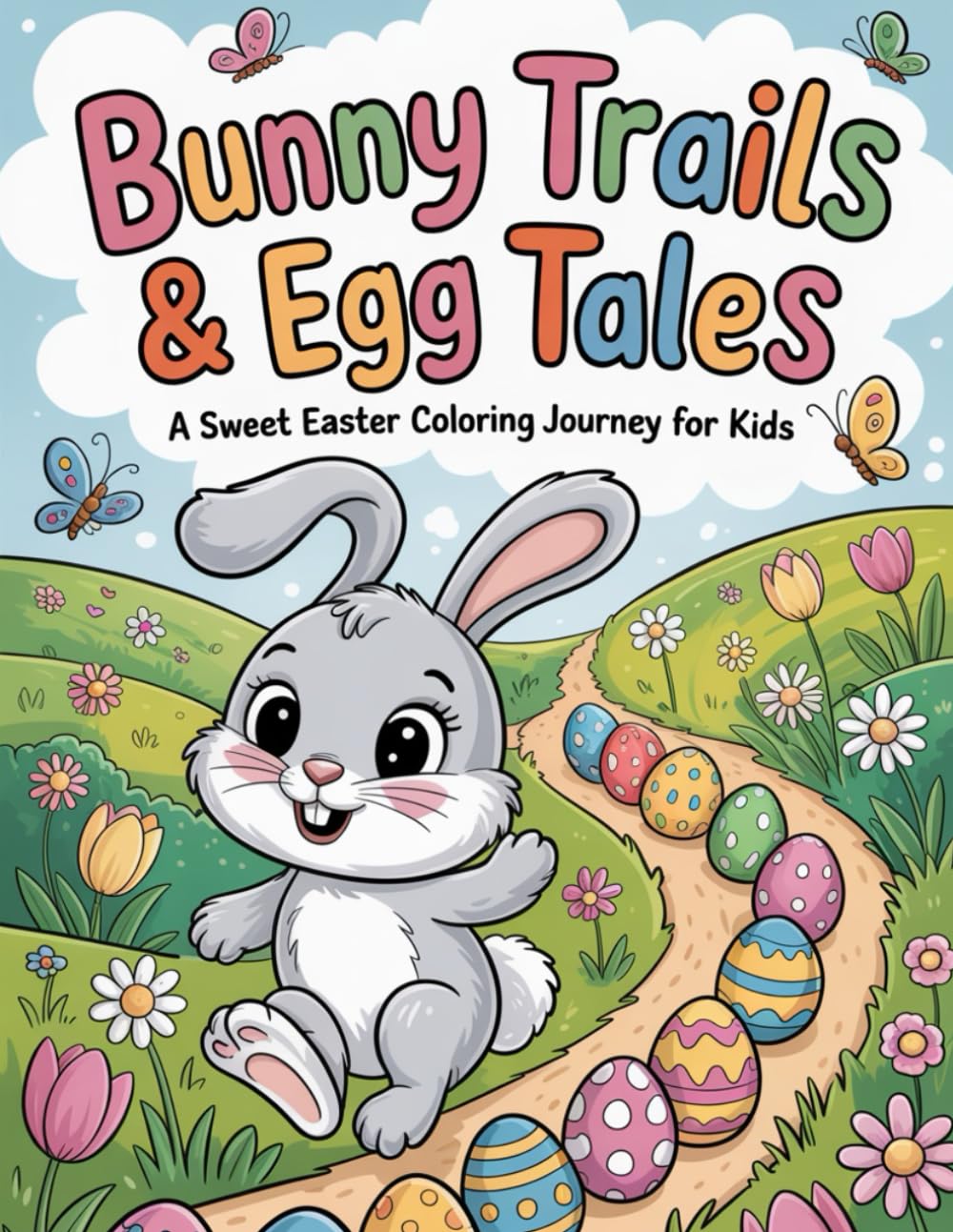 Bunny Trails & Egg Tales: A Sweet Easter Coloring Journey for Kids