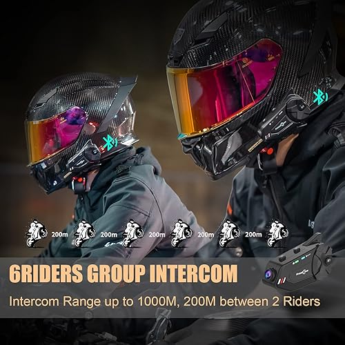 Miniatura 10 de FreedConn Casco de motocicleta Auriculares Bluetooth L1M Casco Auriculares Altavoces Impermeable Auriculares Deportivos de Motocicleta Altavoces