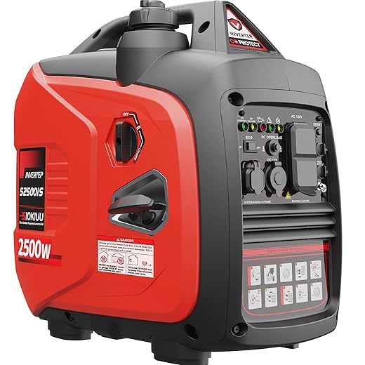 2500W Portable Generator Super Quiet Inverter Generator Ultra Lightweight for Home Backup Outdoor Camping, CO Sensor Protect, EPA, ECO Mode
