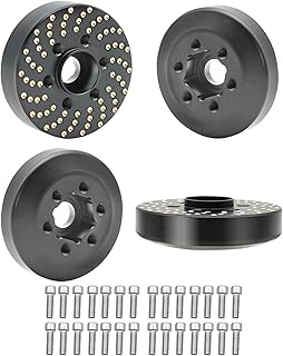 4pcs Brass Wheel Weights, 1/10 Brass Wheel Hex Hub Adapter for 1.9in / 2.2in Beadlock Wheel Rim RC Crawler Car Axial SCX10 Capra TRX4 TRX6 Weights (4pcs 9mm Brass Weights)