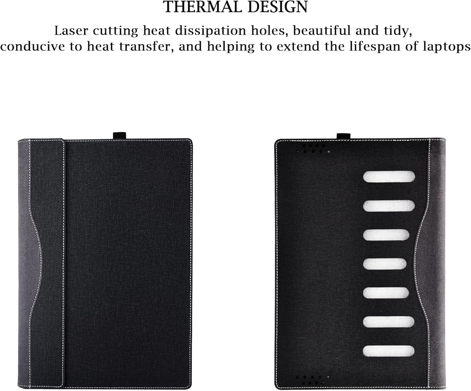 14 inch Laptop Case Cover for HP Laptop 14-ee 14t-ee 14-ep 14t-ep 14z-em 14-em & Envy x360 2-in-1 Laptop 14-ES 14t-ES 14-ek 14t-ek PU Leather Notebook PC Sleeve Detachable Protective Bag (Dark Grey)