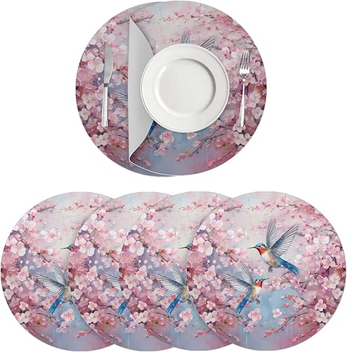 Miniatura 8 de Juego de 6 manteles individuales redondos resistentes al calor de mármol dorado de 15 pulgadas para decoración de mesa de comedor resistente al