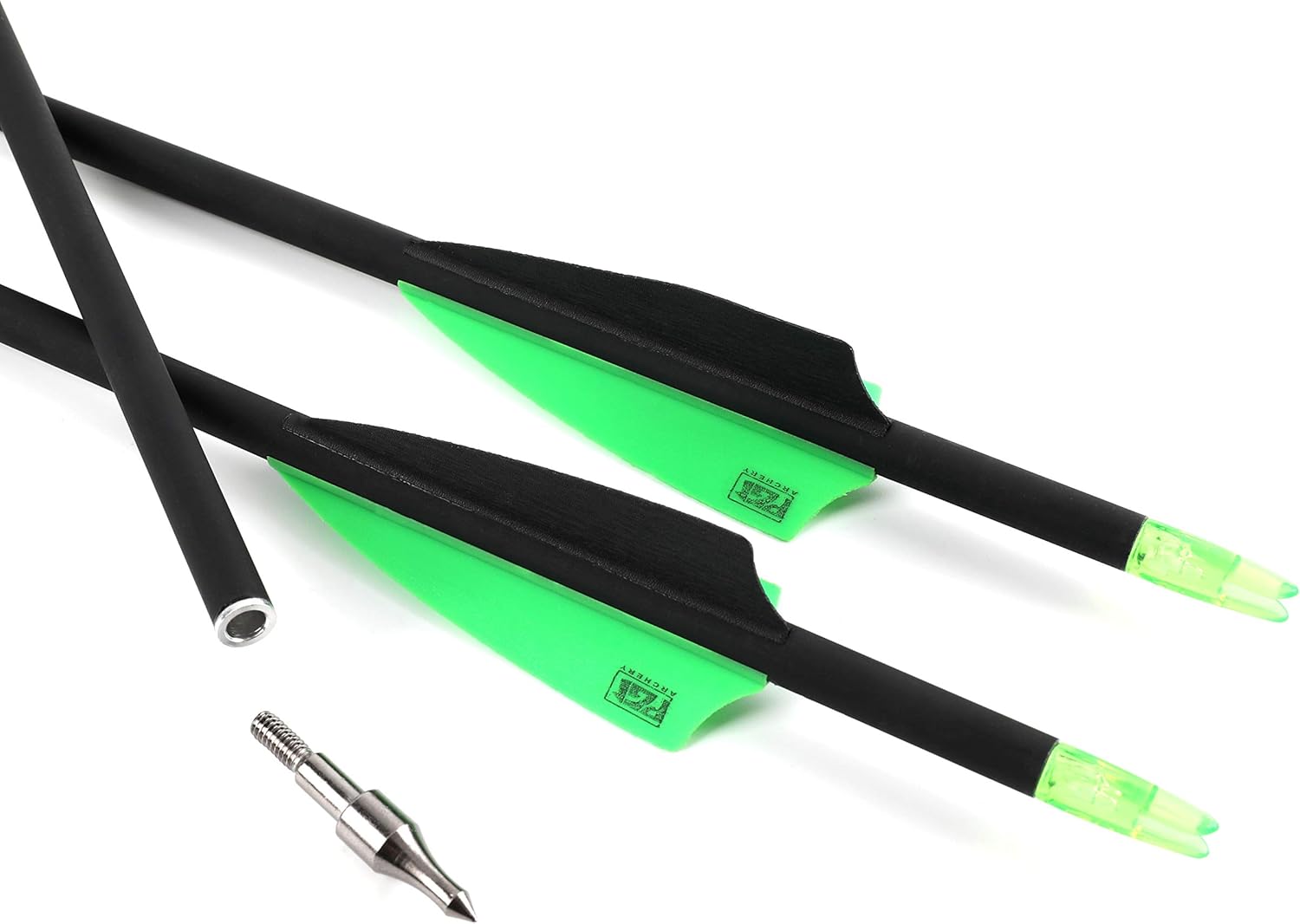 30 Inch Carbon Arrow Fletched 3" Shield Cut Vanes Archery Practice Target Hunting Arrows with Removable Field Points for Compound & Recurve Bow, 12 Pack