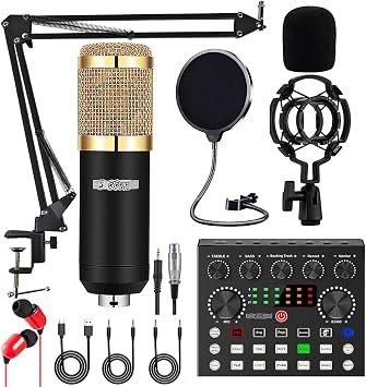 5 CORE Condenser Microphone Omnidirectional Podcast Equipment w Audio Mixer