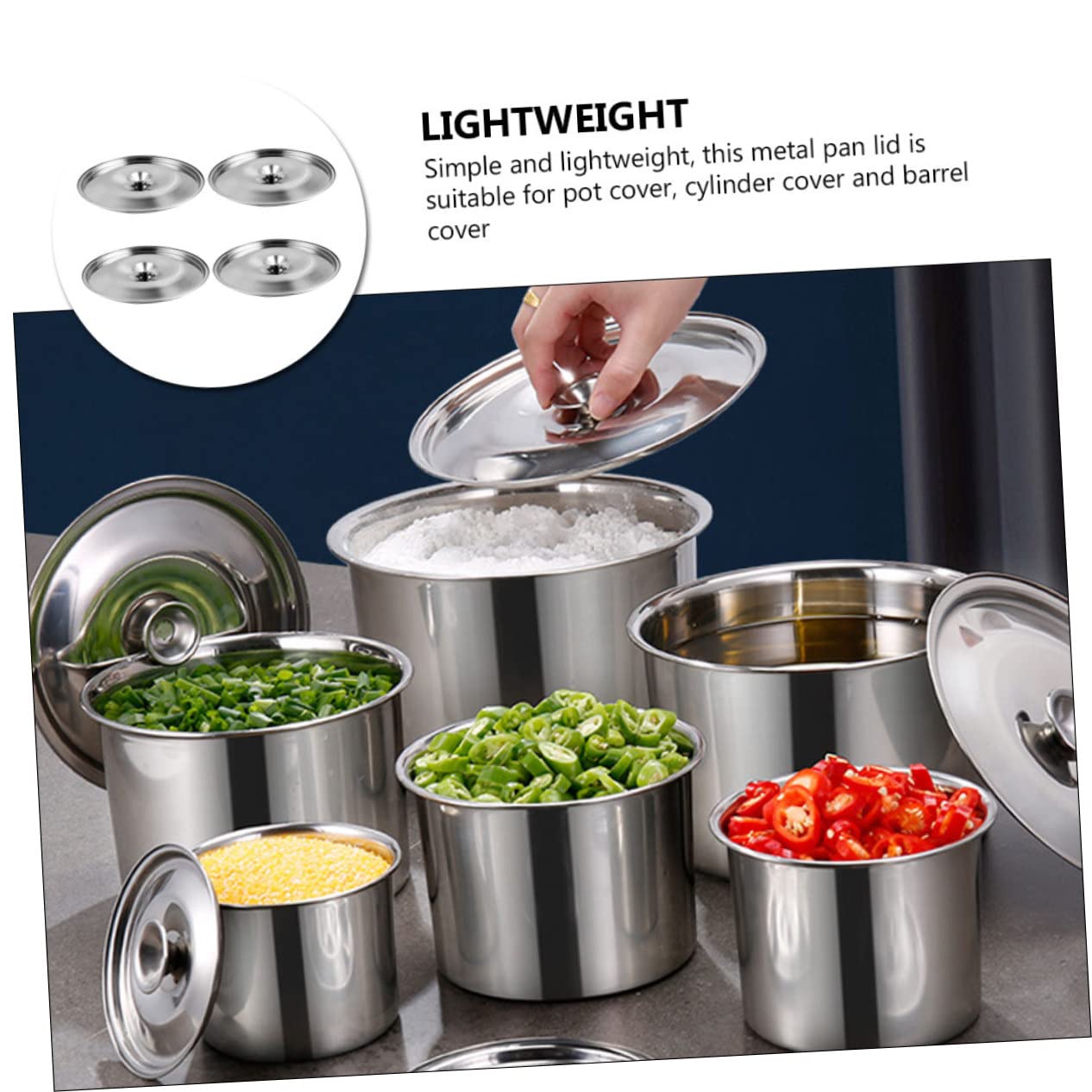 Angoily Couvercle De Pot Huile Métal Pour Cuisine Couvercle De Pot Assaisonnement Acier Inoxydable Pour Marmite