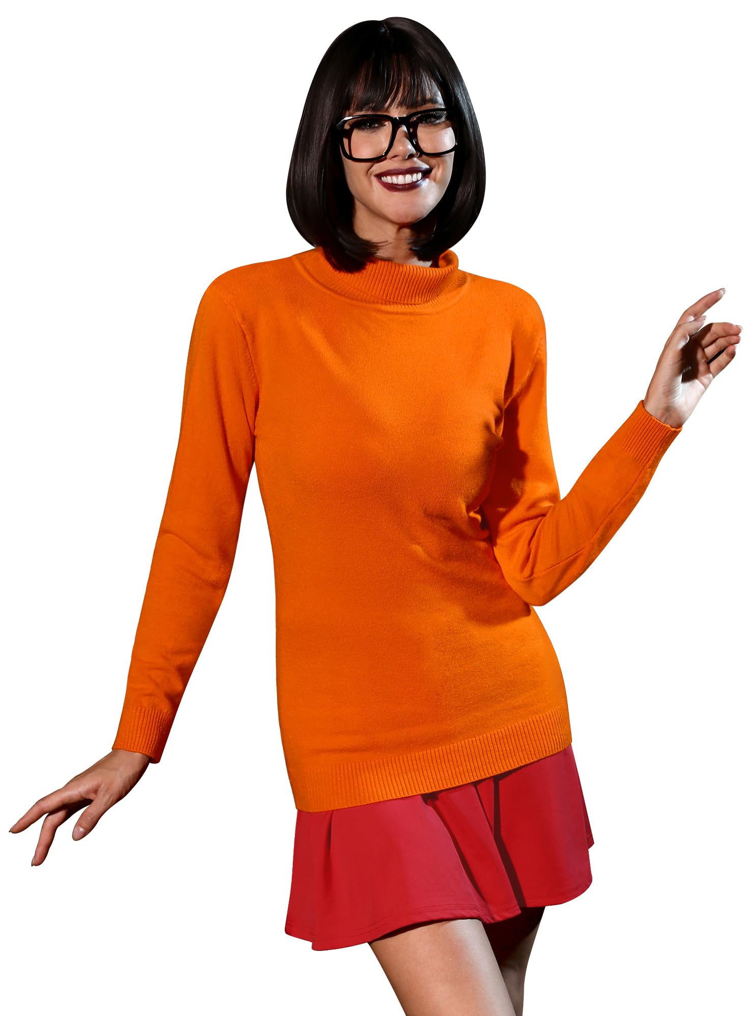For G And Plwomens Halloween Costume Suit Orange Turtleneck