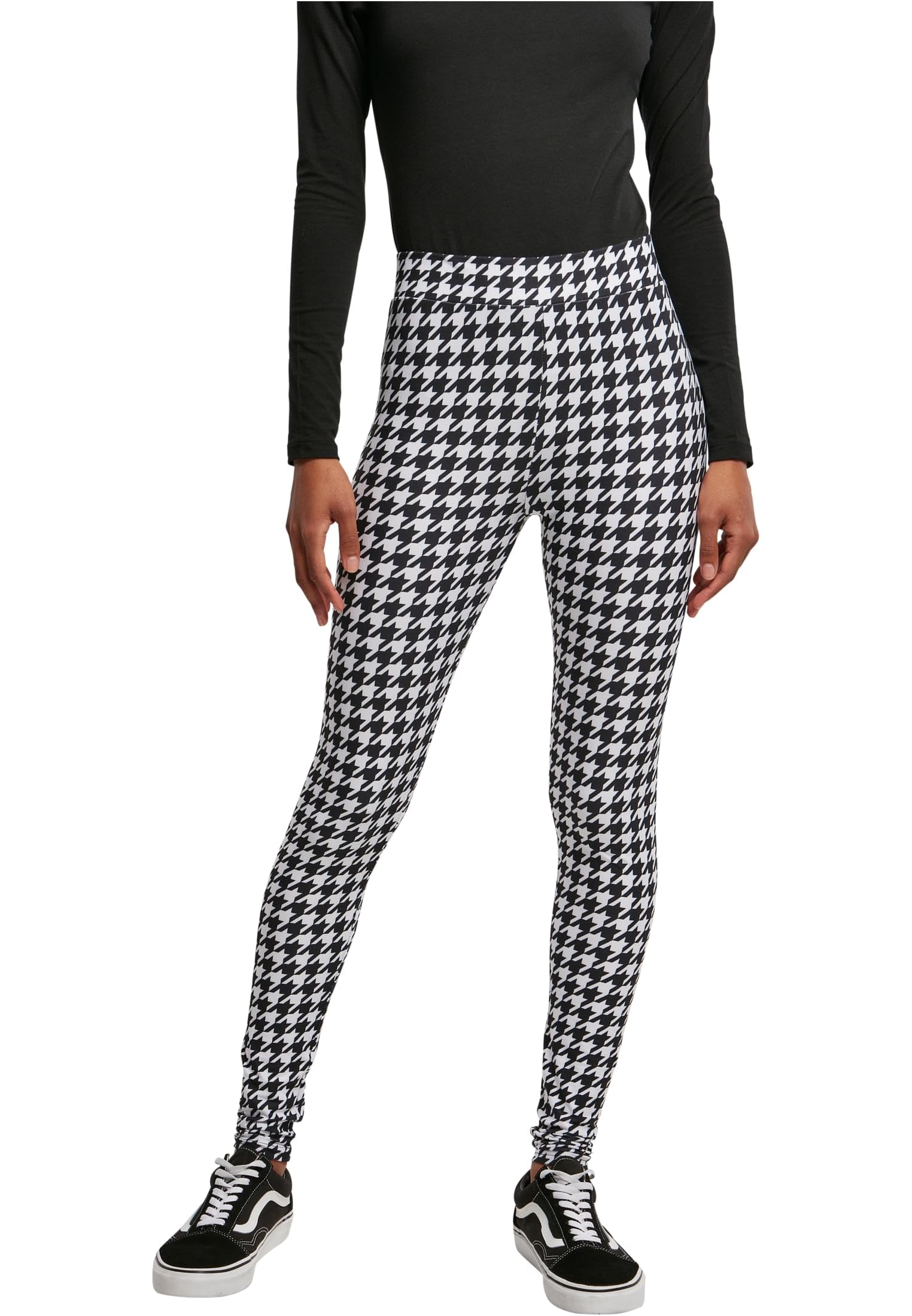 Urban Classics Women's Blackhoundstooth Soft Aop Leggings, Xxl Uk