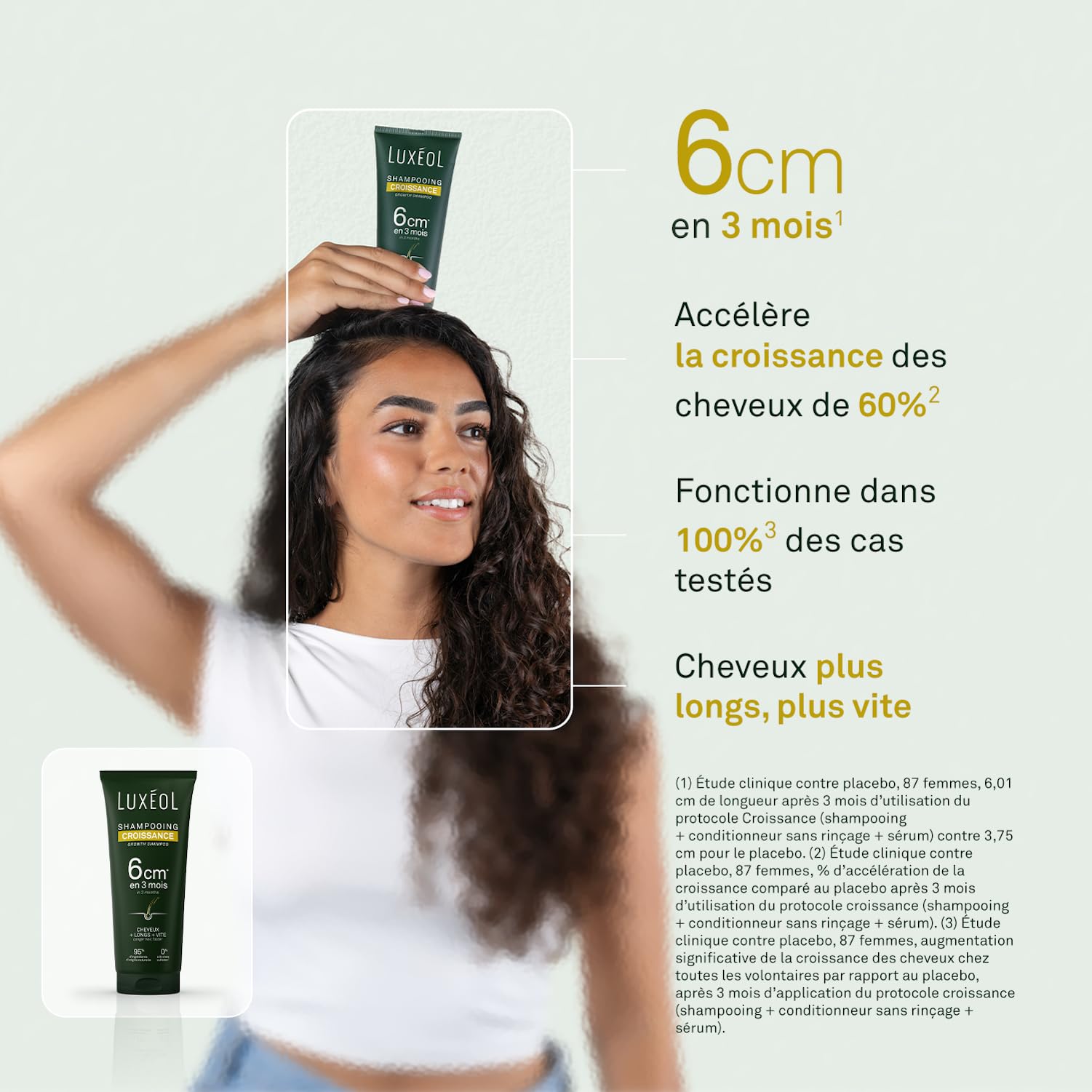 LUXEOL - Routine Croissance In & Out* - Cheveux + longs + vite - Shampooing (200 ml) + Conditionneur (150 ml) + Sérum (100 ml) + Complément Alimentaire Pousse, Croissance & Fortification (3 Mois)