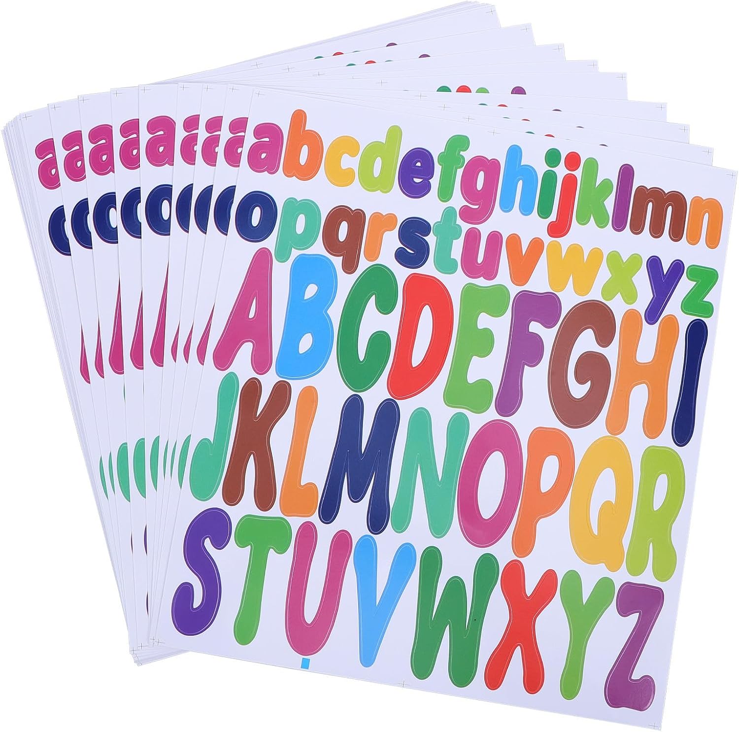 Self-Adhesive Alphabet Stickers PVC Letters Multicolored 20 Sheets Waterproof Letter Stickers for DIY Crafts and Card Projects for Paper and Walls