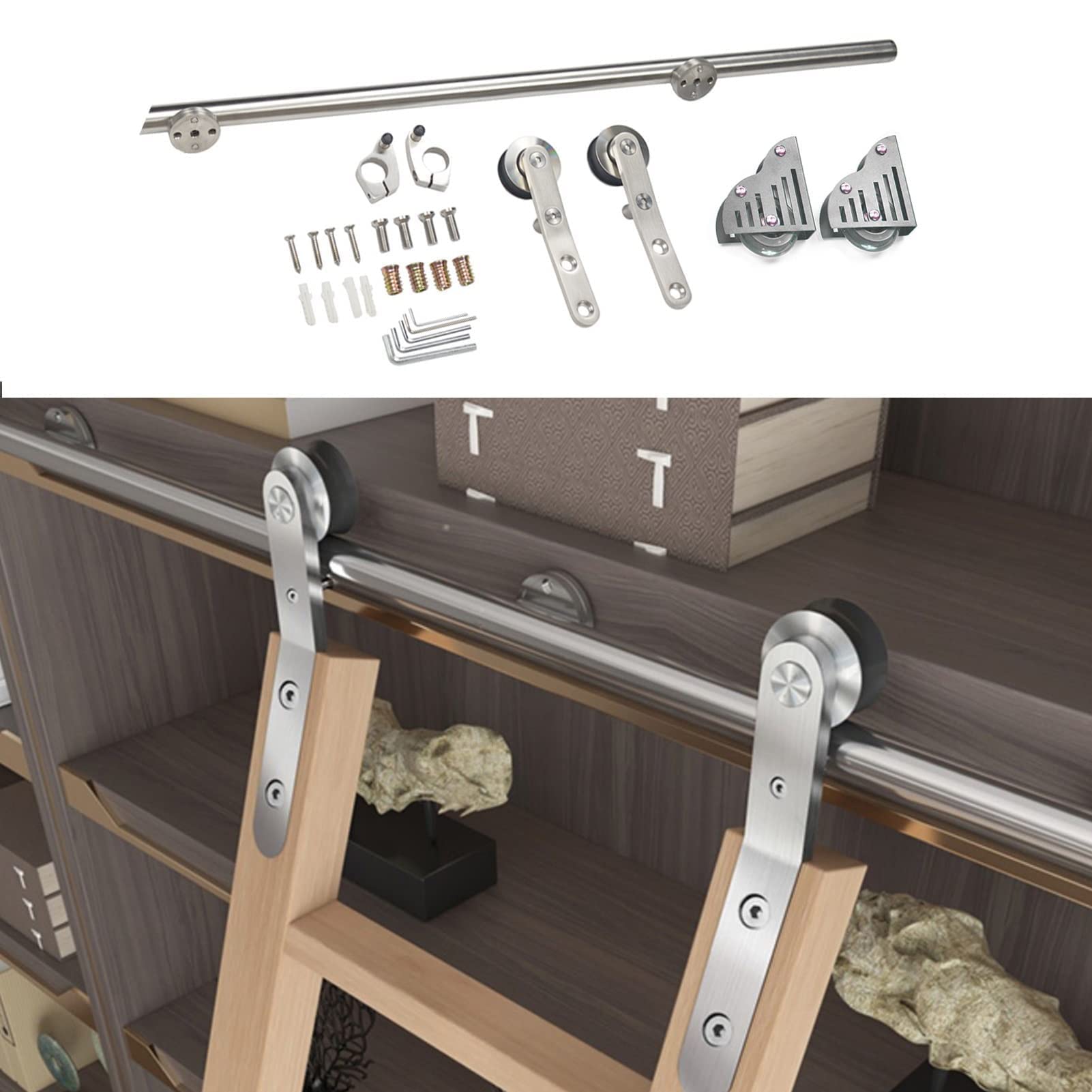 Buy JHGJBJ Barn Door Hardware Kit Sliding Ladder Hardware, Ladder Push