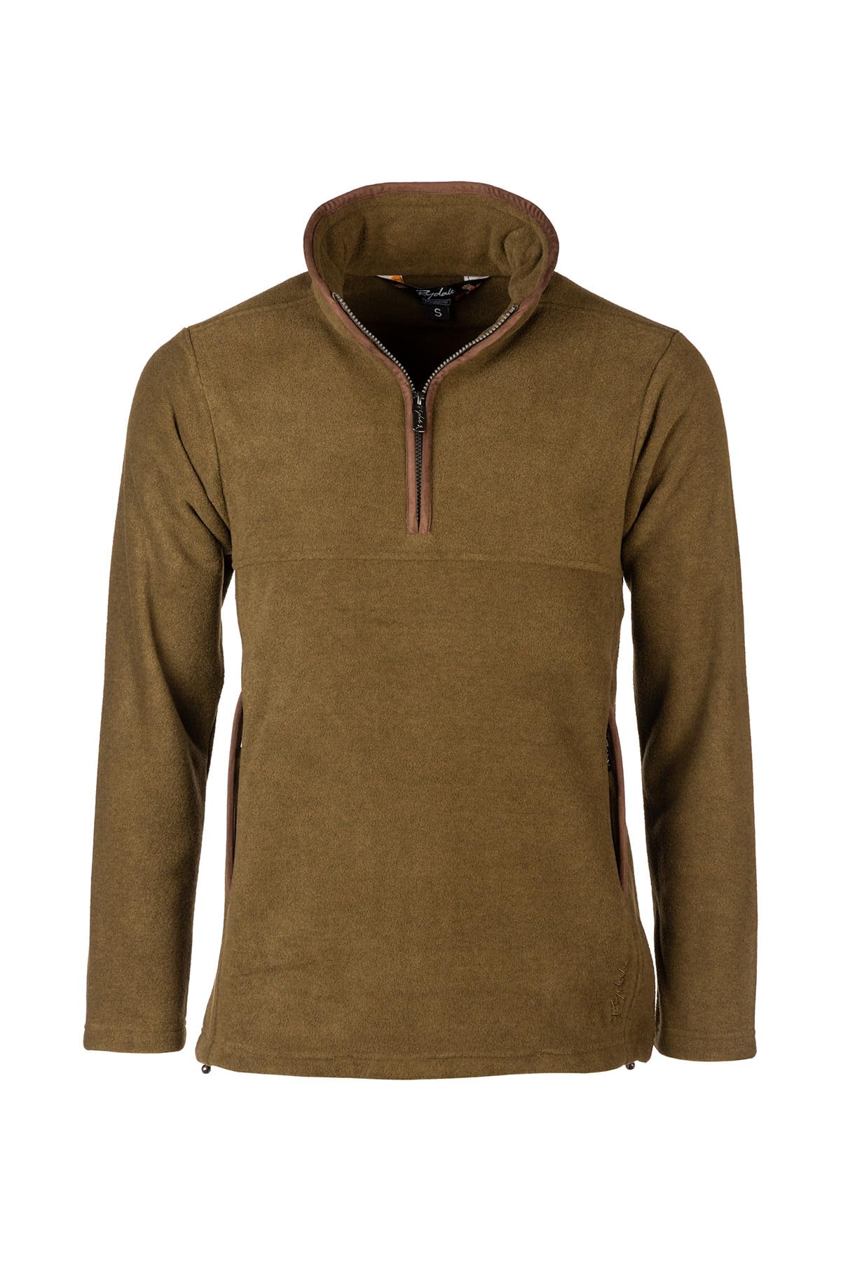 Rydale Men's Military Green Huggate Overhead Pullover Soft Fleece Half Zip Lightweight & Casual Gent's Country Jumper (Uk, Alpha, 3XL, Regular, Regular, )