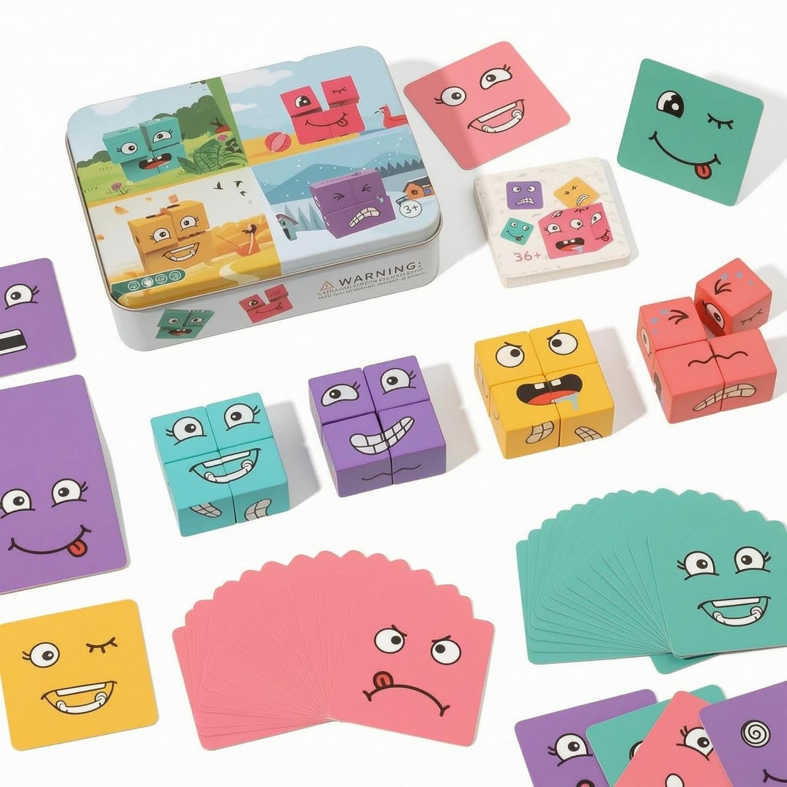 Buy URJIX® Face-Changing Cube Game Metal Tin Metal Container