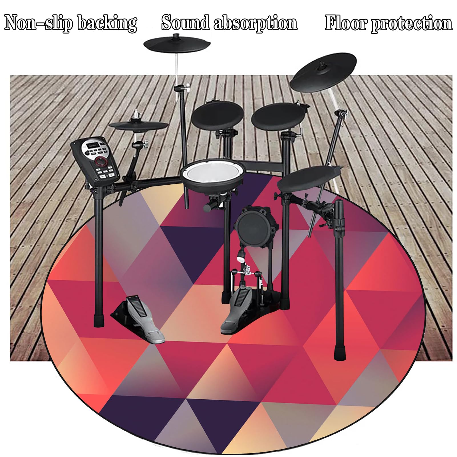 Profesjonalny dywanik perkusyjny E-Drum, okrągły dywanik bębnowy, antypoślizgowy dywan perkusyjny, bęben jazzowy, mata do instrumentu muzycznego, zestaw perkusyjny, dźwiękoszczelny koc