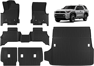TripleAliners Alfombrillas y alfombrilla para maletero y cubierta del respaldo del asiento trasero para todo tipo de clima, forros de TPE aptos para Toyota 2025 4Runner accesorios de ajuste