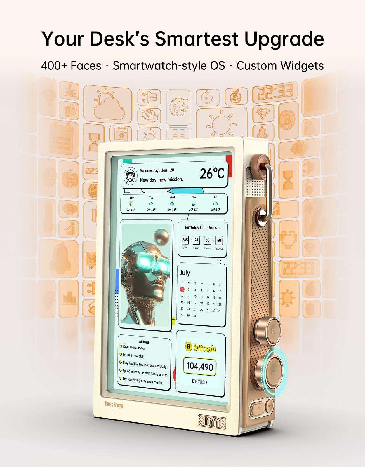 Divoom Times Frame Moldura digital WiFi de 10,1 polegadas e visor