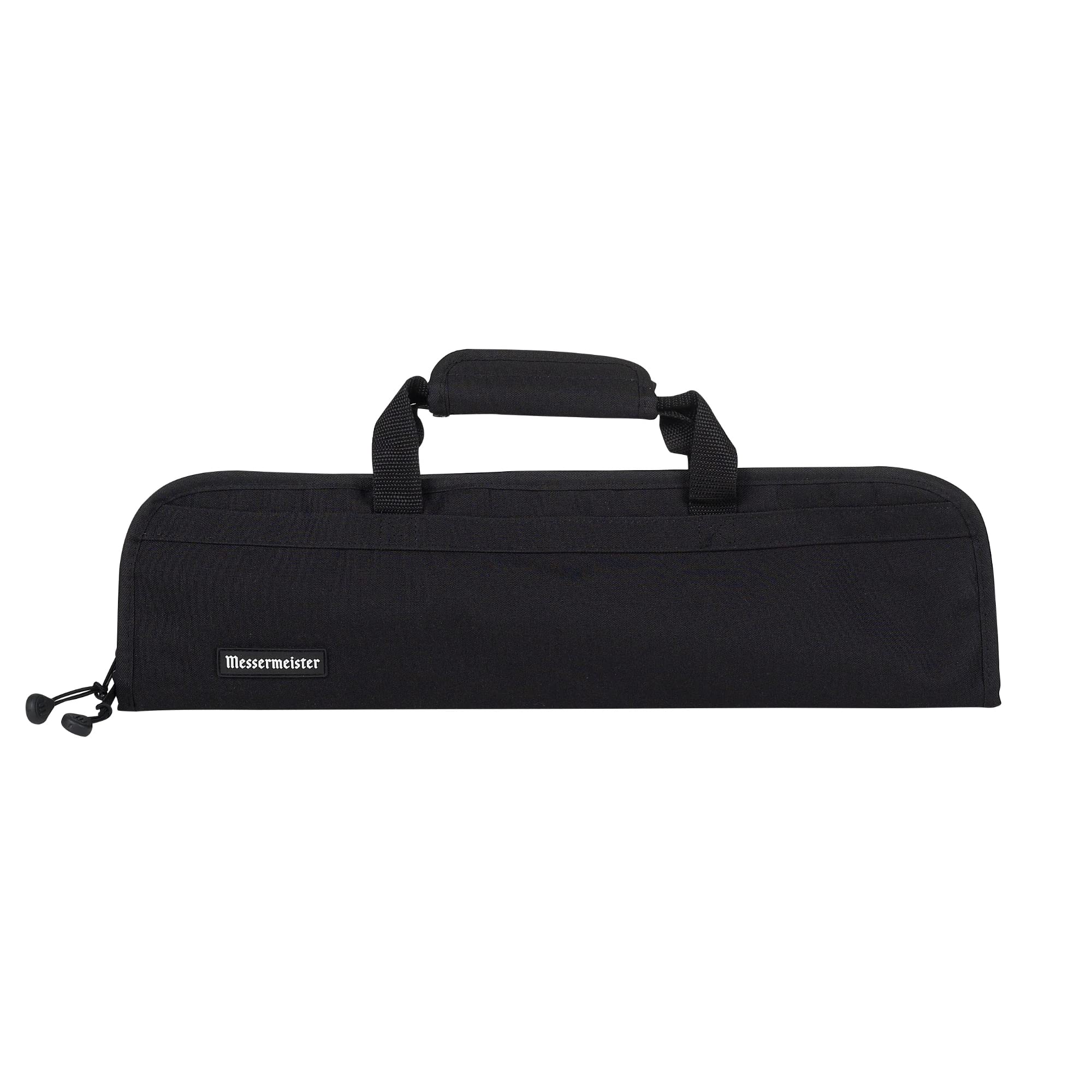 Messermeister Preservation 5-Pocket Knife Luggage, Black - 5 Elasticized, Reinforced Pockets for Culinary Tools - Holds Up to 18” Knife - Made From 100% Recycled Water Bottles