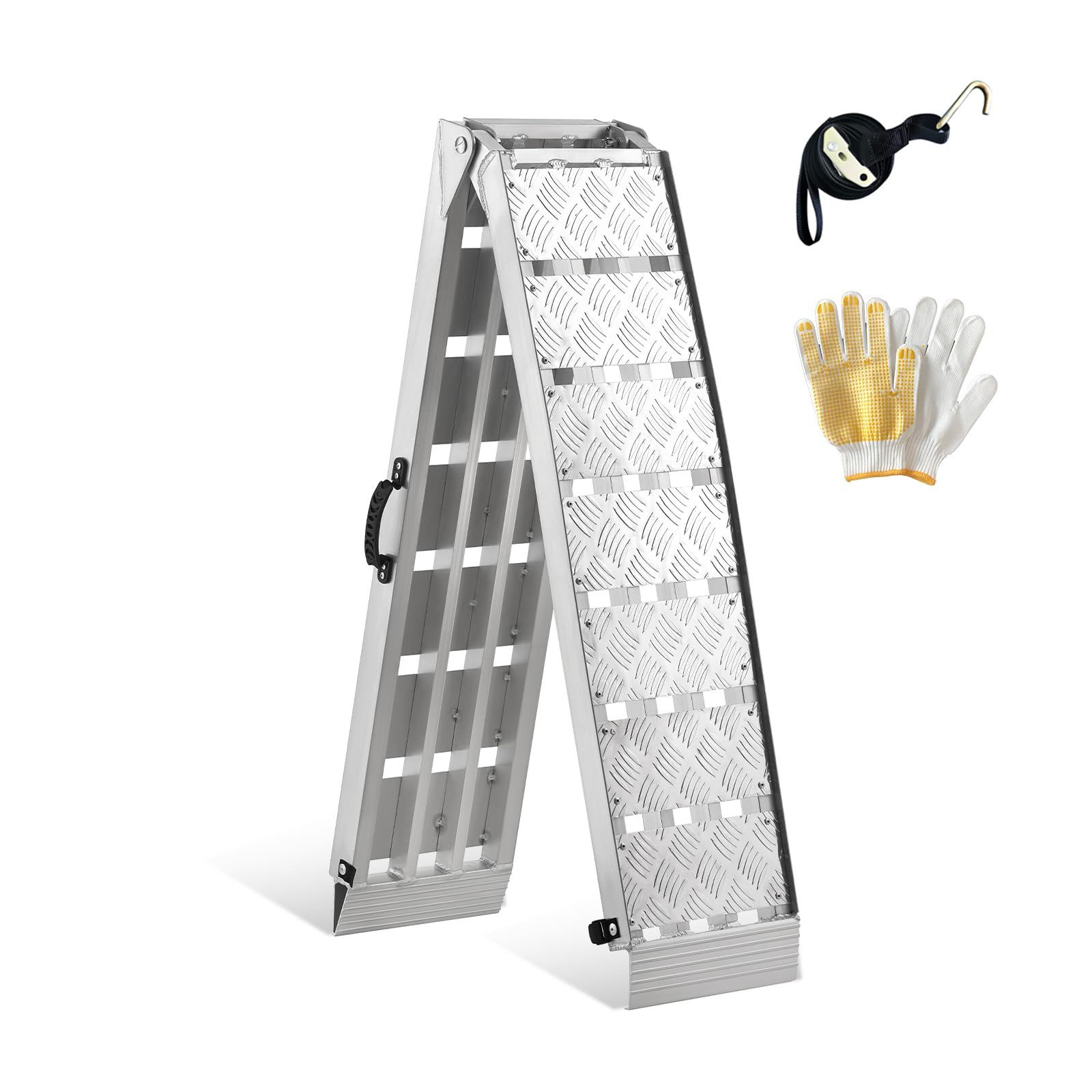 gardhom Rampa Moto Plegable 340kg 180x28x4.5cm Rampas para Coches Aluminio Sólido Rampas de Carga, Bicicletas, Remolques, Cortadoras de Césped, Sillas de Ruedas