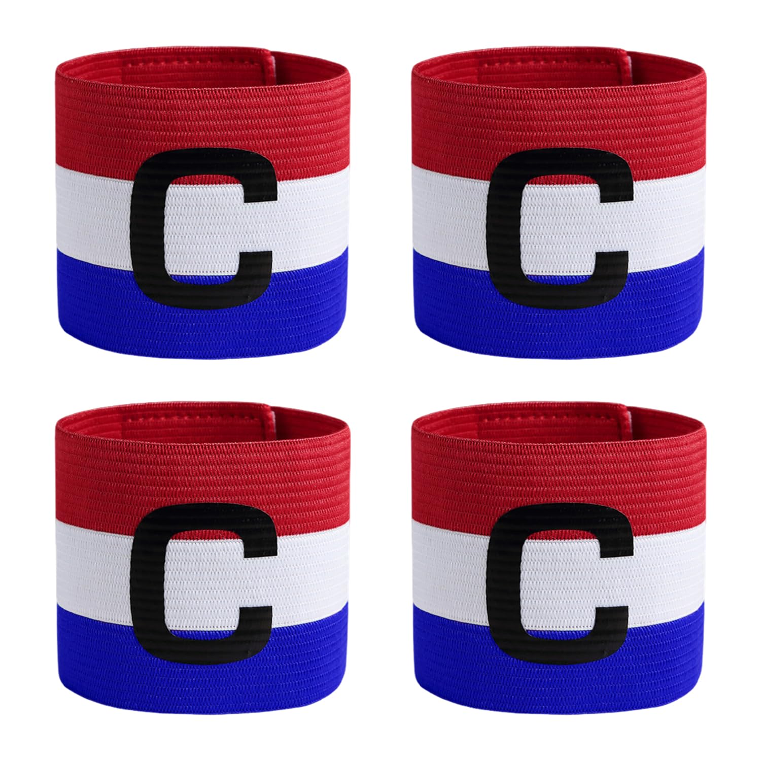 EOWVISN 4 Pieces Of Football Armbands, Three-Color Captain'S Armband, Football Team Decoration Logo, Sports Training And Competition Supplies.