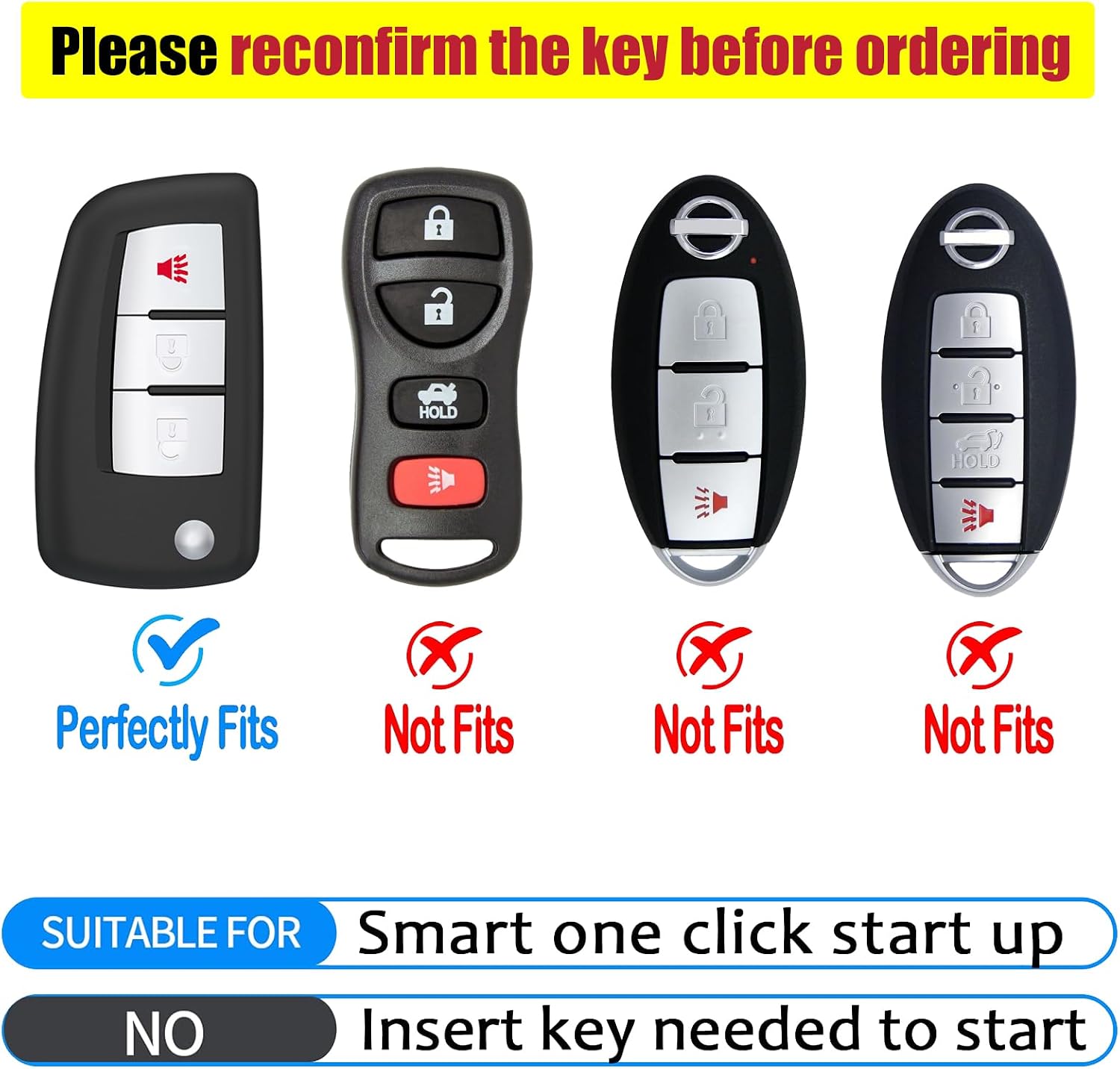 Soft TPU 360° Full Protection Car Key Fob Cover for Nissan Rogue image 2
