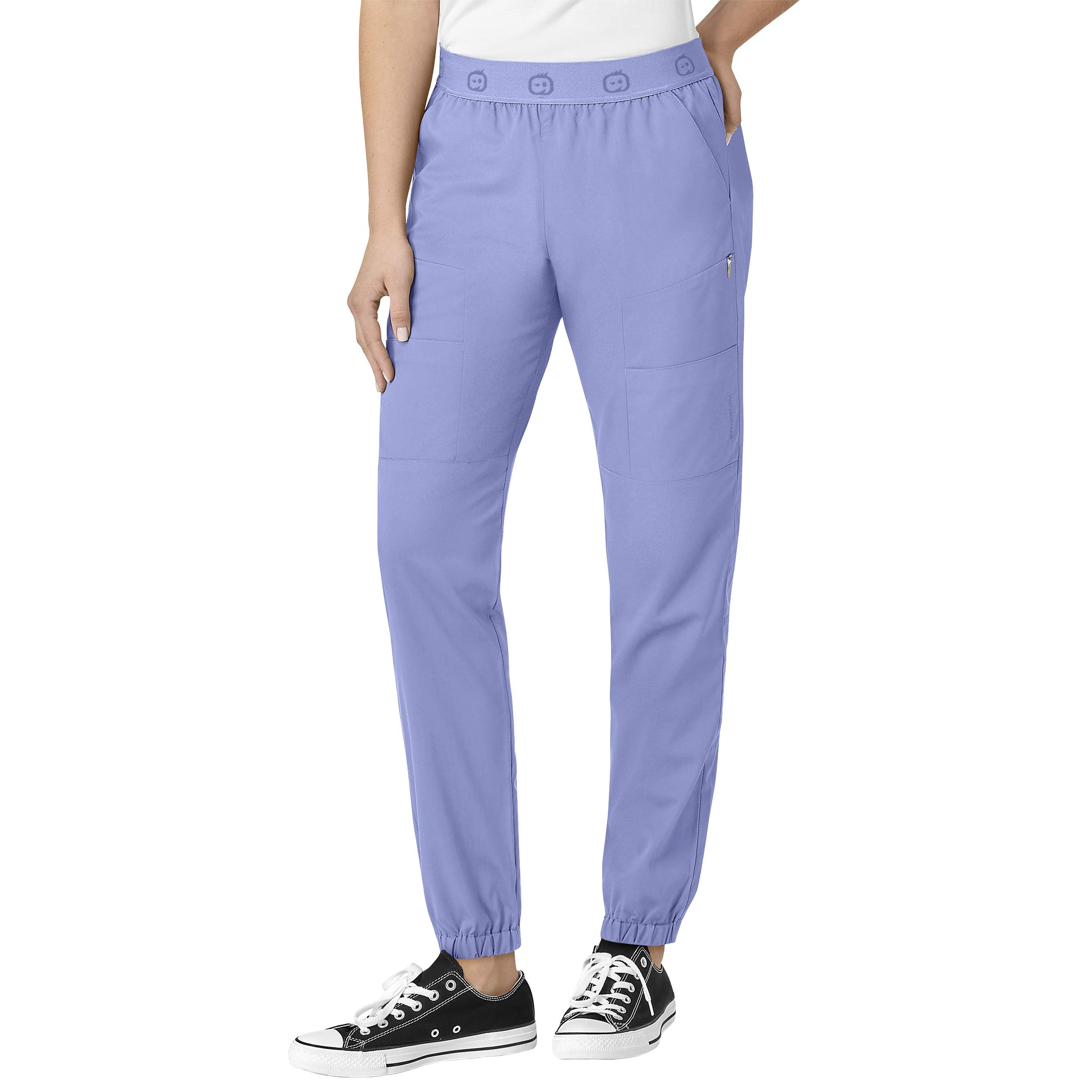 WonderWink Womens Slim Cargo Jogger Medical Scrubs Pants, Ceil Blue, Medium US
