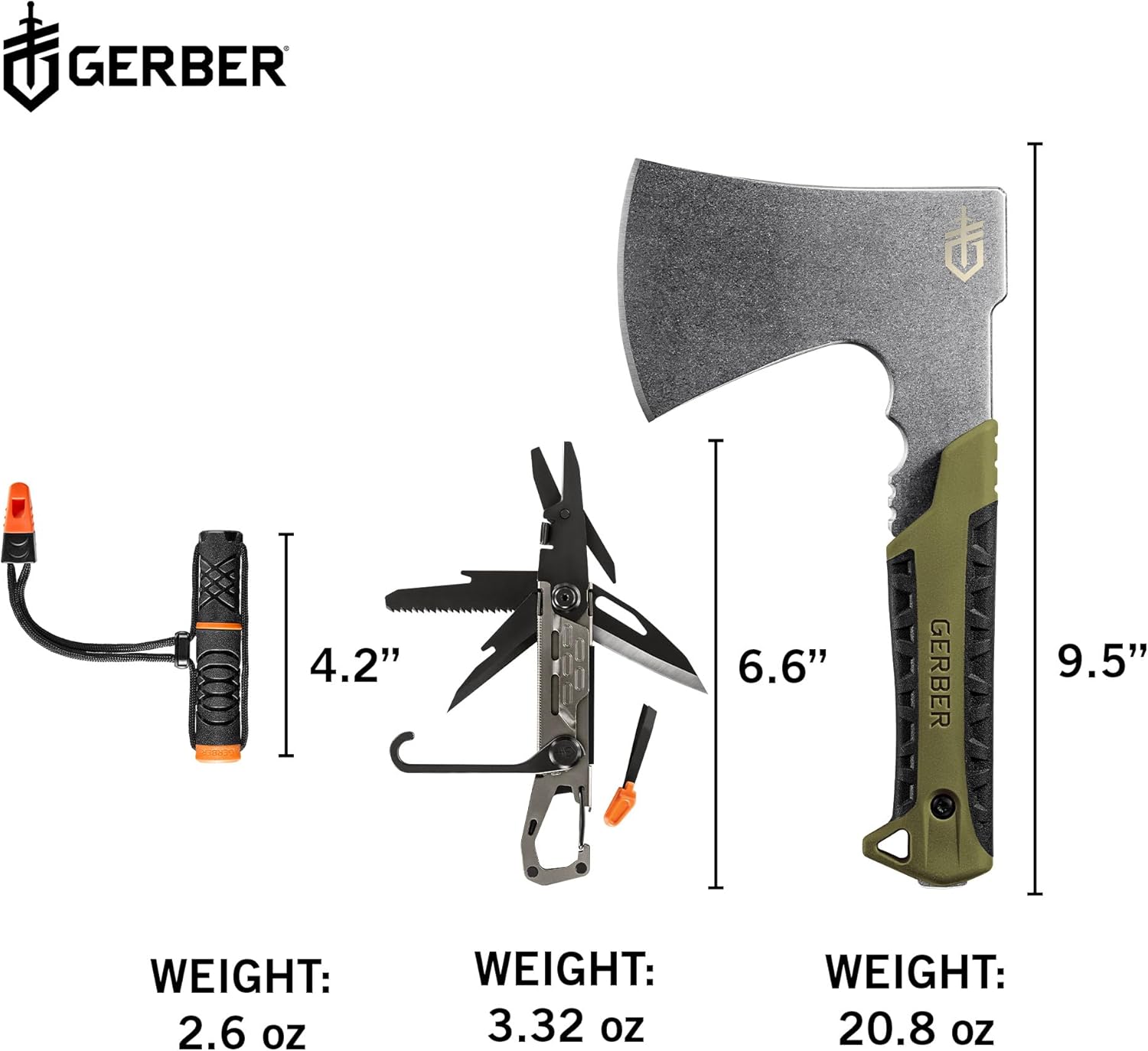 Gerber Gear Camp Setup Kit - Includes Pack Hatchet, Fire Starter & Stake-Out Camping Multitool - Premium Camping Equipment