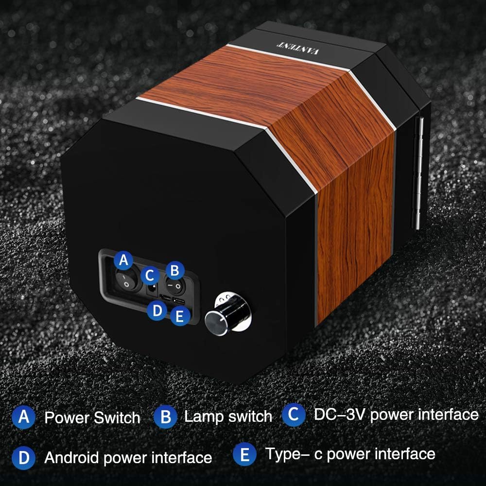 VANTENT Watch Winder for Automatic Watches with LED Lighting，Shining Finishing and Quiet Motor (Carbon Fiber-Carbon Fiber(Inside)) : Clothing, Shoes & Jewelry
