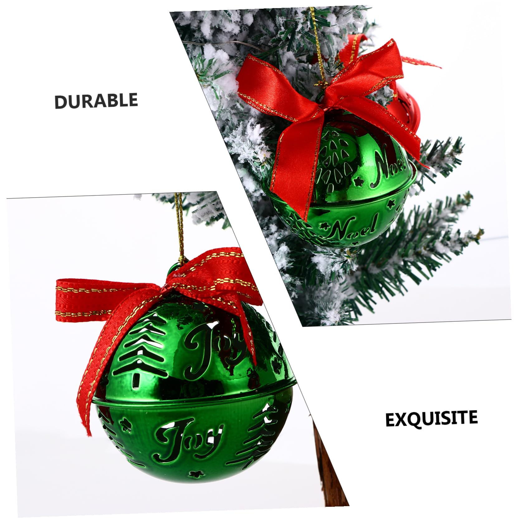 12 Pezzi Campanelle di Natale in Ferro Verde Decorazioni Appese per Albero e Casa Addobbi Natalizi Resistenti per Hotel Ufficio e Salotto