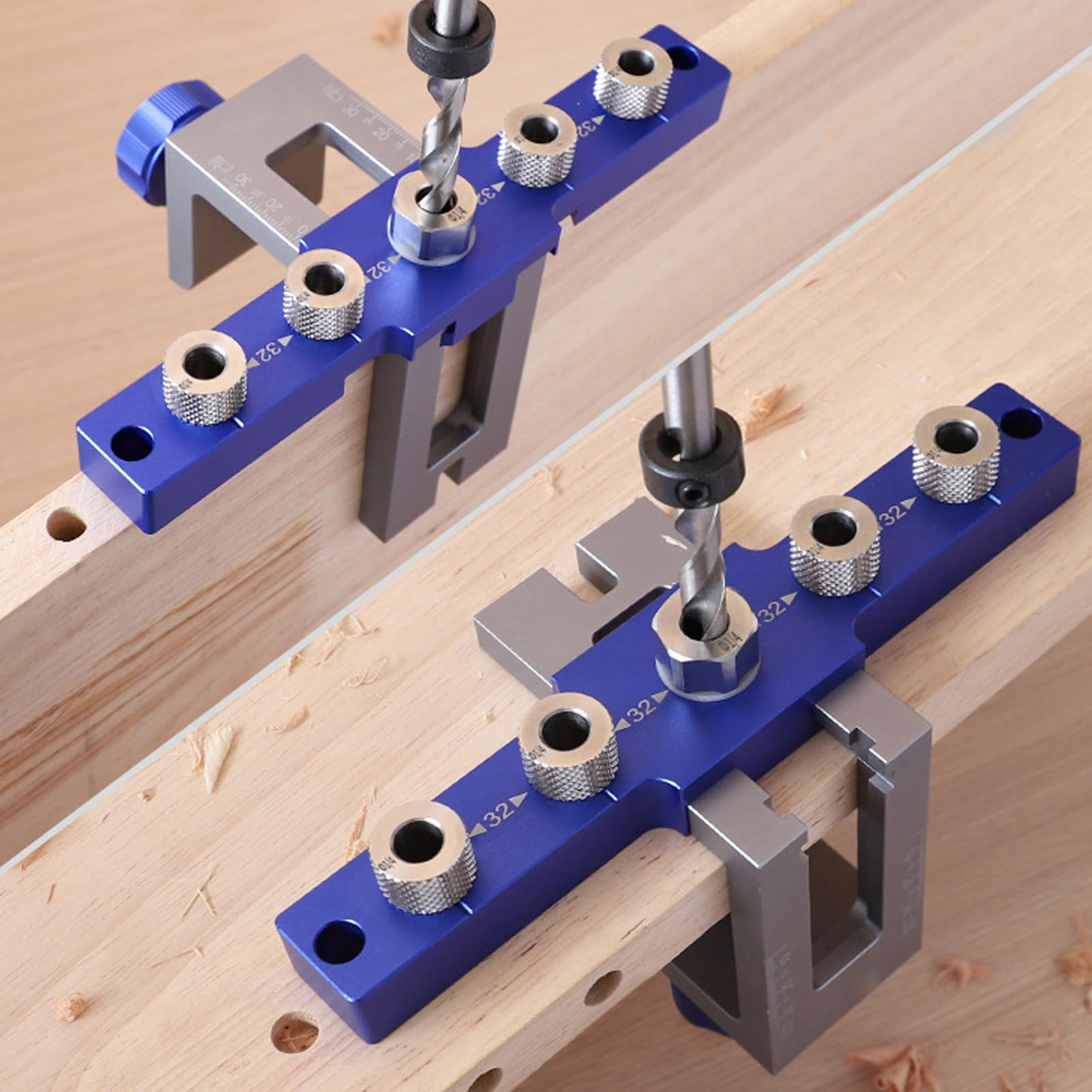Pocket Hole Jig Kit do Obróbki Drewna, Regulowana Prowadnica