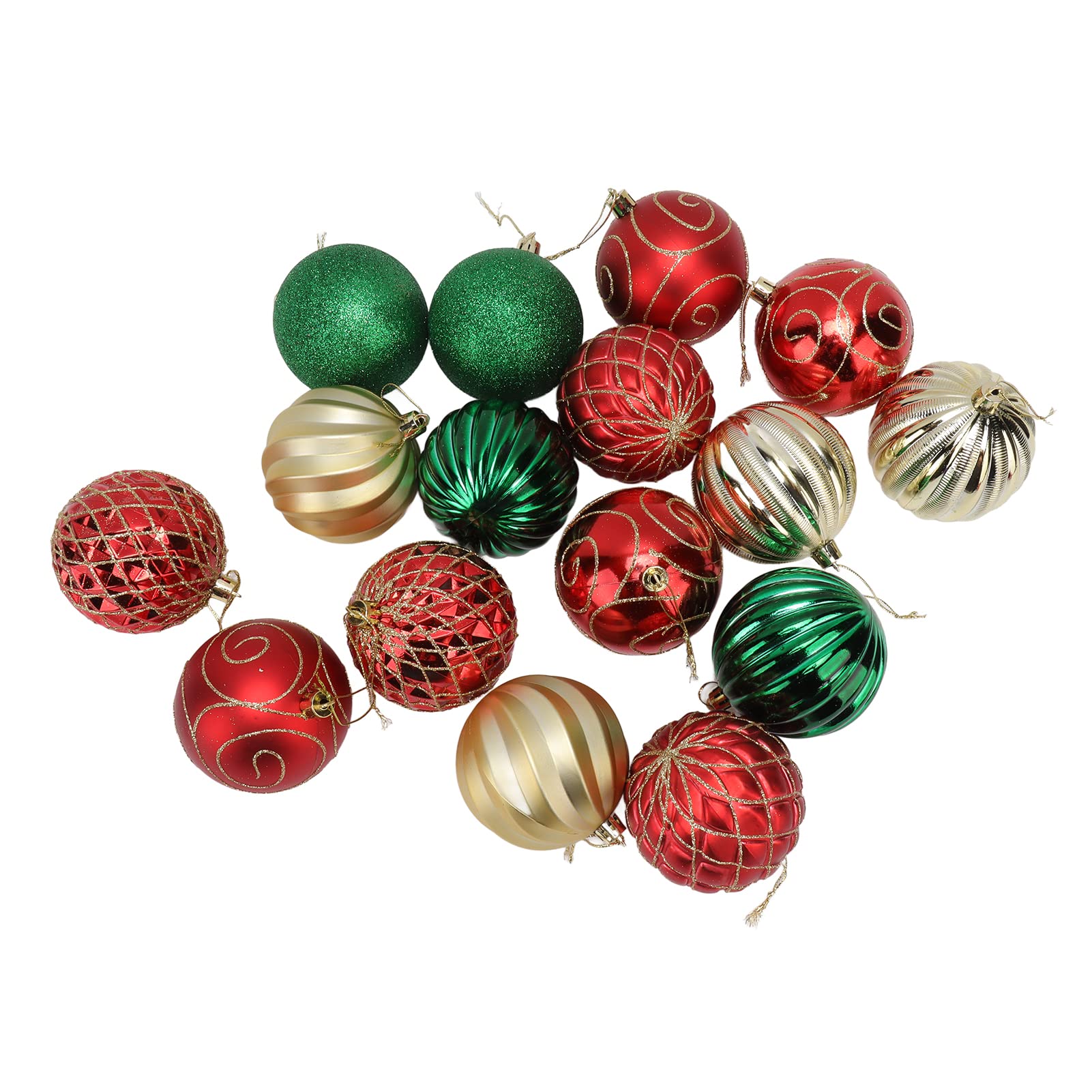 Weihnachtskugel-Ornament-Set, 74-teilig, Bunte Weihnachtsbaum-Hängekugeln, Dekorationen für Urlaub, Zuhause, Party-Dekoration, Dickes PS-Material, 6 x 8 x 17 cm (C)
